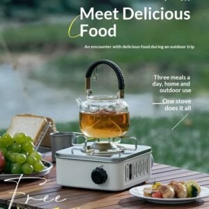 Portable Mini Butane Gas Stove, Compact Outdoor Camping Cooker for Picnic, Hiking, Backpacking