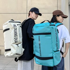 55L Large Capacity Travel Backpack, Wet Dry Separation Convertible Duffel Bag, Waterproof Outdoor Hiking Luggage for Men Women