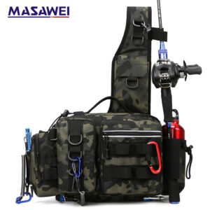 Tactical Fishing Shoulder Bag, Multifunctional Outdoor Gear Storage Sling Pack