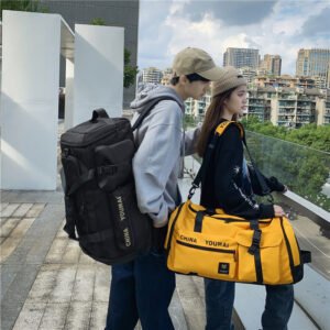 Large Capacity Travel Duffel Bag, Wet Dry Separation Gym Bag, Convertible Shoulder Backpack for Sports Travel