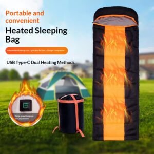 Heating sleeping bag 5V heating camping -20 ℃ electric heating sleeping bag Type-C/USB dual interface CE, FCC 220 * 75cm