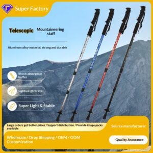 Cleye Aluminum Alloy Climbing Staff Wholesale Three section Climbing Staff Manufacturer Direct Sales Climbing Staff Climbing Staff