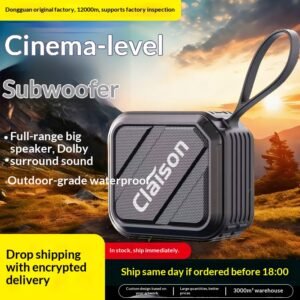 IPX7 Waterproof Portable Bluetooth Speaker, 360° Stereo RGB Light Outdoor Speaker for Shower, Camping, Home