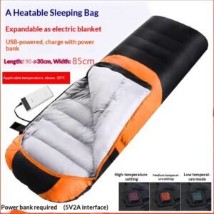 Squirrel Outdoor Heated Sleeping Bag Adult Car Electric USB Power Bank Thickened Sleeping Bag -30 degree Electric Blanket 190 * 85cm