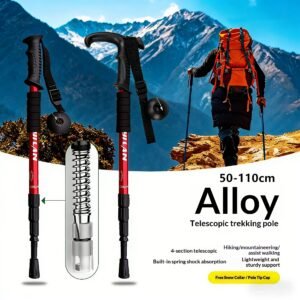 Hiking hiking poles, telescopic poles, outdoor walking poles, professional anti slip hiking poles for both men and women, aluminum alloy crutches