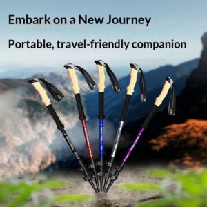Aluminum alloy hiking poles with external lock and telescopic three section poles, high-quality hiking poles for both men and women, outdoor poles wholesale