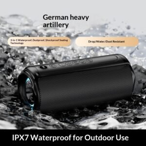 IPX7 Waterproof Portable Bluetooth Speaker, TWS Wireless Mini Outdoor Speaker for Camping, Hiking, Beach