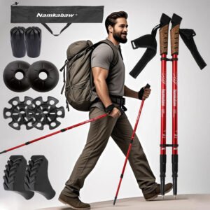Manufacturer's direct outdoor hiking stick set made of aluminum adjustable telescopic hiking stick, essential for hiking