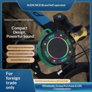 IPX7 Waterproof Portable Bluetooth Speaker, Bike Mount Suction Cup Outdoor Speaker for Cycling, Shower, Kitchen