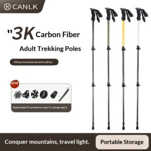 Outdoor hiking cane, carbon fiber hiking cane, extendable and foldable hiking cane, elderly hiking cane, hiking camping equipment