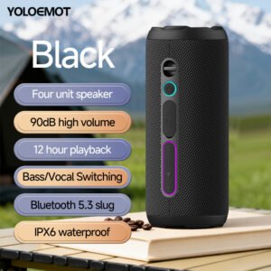 IPX7 Waterproof Portable Bluetooth Speaker, TWS Wireless Mini Outdoor Speaker for Camping, Hiking, Beach