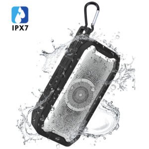 IPX7 Waterproof Portable Bluetooth Speaker, TWS Wireless Mini Outdoor Speaker for Camping, Hiking, Beach