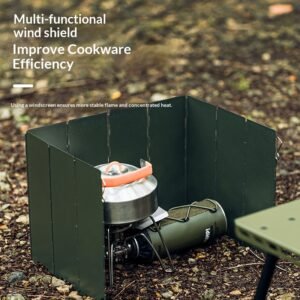 Foldable Camping Stove Windshield, Stainless Steel 8-16 Plates Wind Screen for Outdoor Gas Stove
