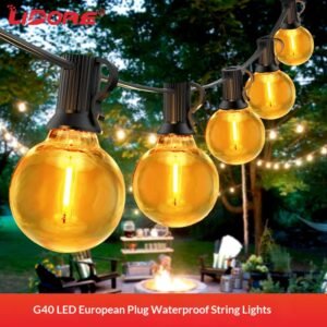 European and American standard 25 lamp G40 alloy wire light string Christmas and Halloween decoration waterproof outdoor camping atmosphere LED