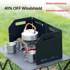 Foldable Camping Stove Windshield, Stainless Steel 8-16 Plates Wind Screen for Outdoor Gas Stove